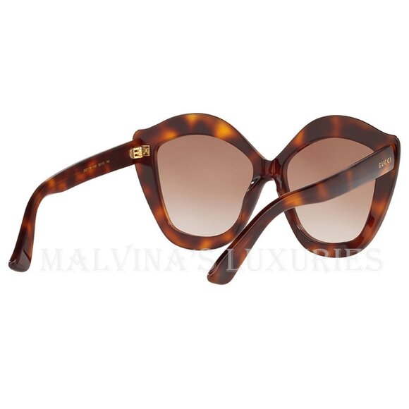 GUCCI SUNGLASSES GG0117S CAT EYE TORTOISE BROWN GRADIENT LIPS - Picture 7 of 9